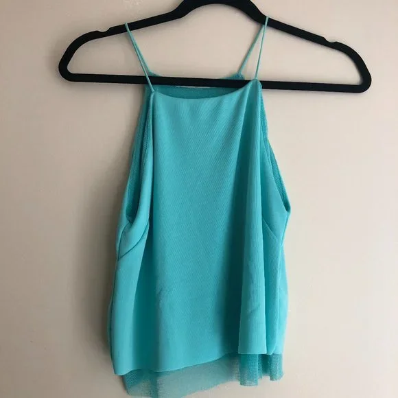 Zara Sleeveless Blouse in Aqua | Size Small - Picture 4 of 8